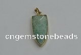 NGP6122 12*35mm - 15*40mm arrowhead amazonite pendants