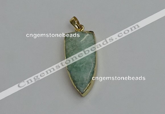 NGP6122 12*35mm - 15*40mm arrowhead amazonite pendants