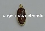 NGP6123 12*35mm - 15*40mm arrowhead red rabbit hair pendants