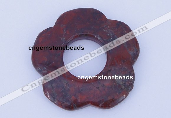 NGP613 5pcs 6*47mm brecciated jasper gemstone donut pendants