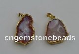 NGP6134 20*30mm - 25*35mm freeform druzy agate pendants wholesale