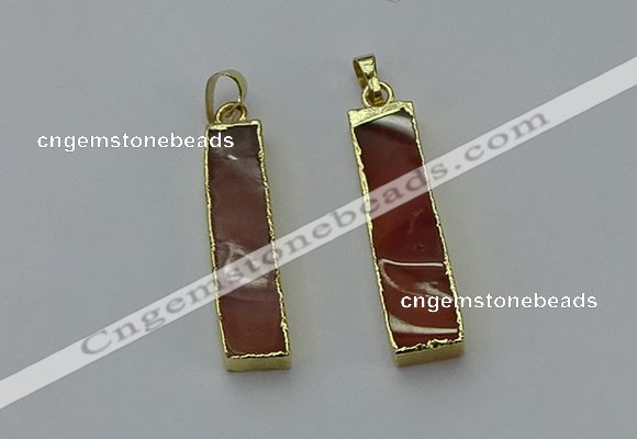 NGP6151 8*35mm - 10*40mm rectangle agate pendants wholesale