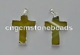 NGP6157 25*40mm - 30*40mm cross agate gemstone pendants