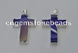 NGP6158 25*40mm - 30*40mm cross agate gemstone pendants