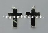 NGP6163 25*40mm - 30*40mm cross agate gemstone pendants