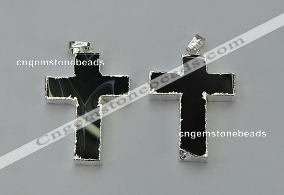 NGP6163 25*40mm - 30*40mm cross agate gemstone pendants