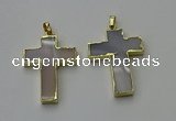 NGP6166 25*40mm - 30*40mm cross agate gemstone pendants