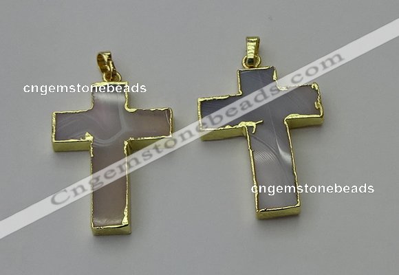 NGP6166 25*40mm - 30*40mm cross agate gemstone pendants