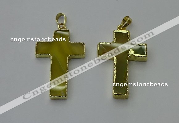 NGP6167 25*40mm - 30*40mm cross agate gemstone pendants