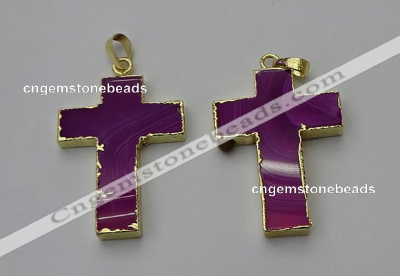 NGP6169 25*40mm - 30*40mm cross agate gemstone pendants