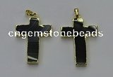 NGP6173 25*40mm - 30*40mm cross agate gemstone pendants