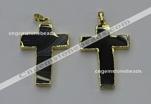 NGP6173 25*40mm - 30*40mm cross agate gemstone pendants