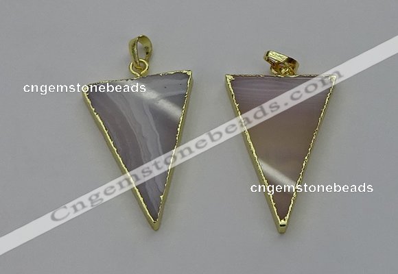 NGP6176 25*35mm - 30*40mm triangle agate gemstone pendants