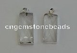 NGP6180 14*30mm - 15*38mm faceted rectangle white crystal pendants