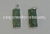 NGP6186 14*30mm - 15*38mm faceted rectangle amazonite pendants