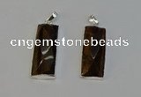 NGP6187 14*30mm - 15*38mm faceted rectangle yellow tiger eye pendants