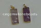 NGP6200 14*30mm - 15*38mm faceted rectangle amethyst pendants