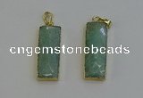 NGP6204 14*30mm - 15*38mm faceted rectangle amazonite pendants