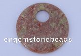 NGP622 5pcs 6*50mm Chinese unakite gemstone donut pendants