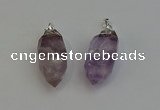 NGP6220 12*28mm - 15*30mm faceted bullet amethyst pendants