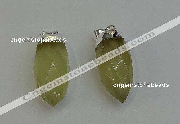 NGP6222 12*28mm - 15*30mm faceted bullet lemon quartz pendants