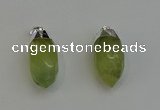 NGP6223 12*28mm - 15*30mm faceted bullet green rutilated quartz pendants