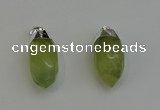 NGP6223 12*28mm - 15*30mm faceted bullet green rutilated quartz pendants