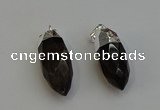 NGP6224 12*28mm - 15*30mm faceted bullet smoky quartz pendants