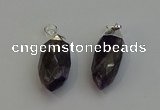 NGP6225 12*28mm - 15*30mm faceted bullet amethyst pendants