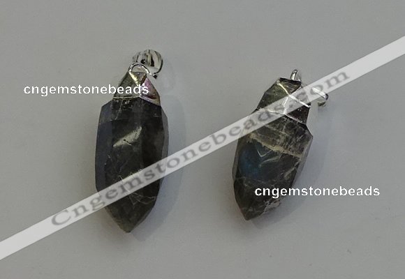 NGP6226 12*28mm - 15*30mm faceted bullet labradorite pendants