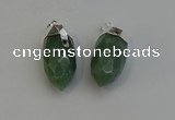 NGP6227 12*28mm - 15*30mm faceted bullet green aventurine pendants