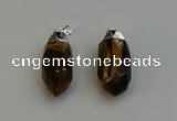 NGP6228 12*28mm - 15*30mm faceted bullet yellow tiger eye pendants