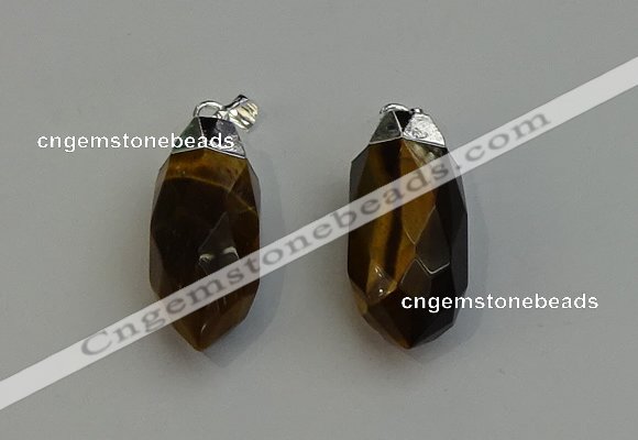 NGP6228 12*28mm - 15*30mm faceted bullet yellow tiger eye pendants