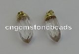 NGP6235 12*28mm - 15*30mm faceted bullet white crystal pendants