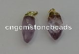 NGP6237 12*28mm - 15*30mm faceted bullet amethyst pendants