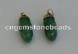 NGP6241 12*28mm - 15*30mm faceted bullet green aventurine pendants