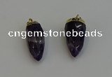 NGP6244 12*28mm - 15*30mm faceted bullet amethyst pendants