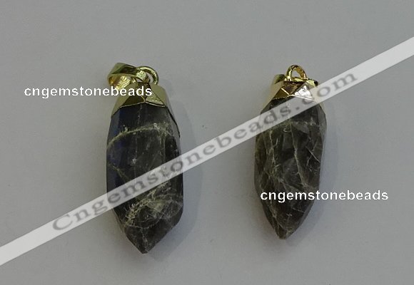 NGP6245 12*28mm - 15*30mm faceted bullet labradorite pendants