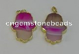 NGP6256 22*40mm - 25*45mm hamsahand agate gemstone pendants