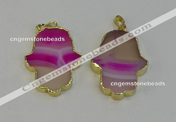 NGP6256 22*40mm - 25*45mm hamsahand agate gemstone pendants