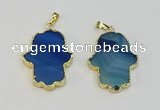 NGP6258 22*40mm - 25*45mm hamsahand agate gemstone pendants