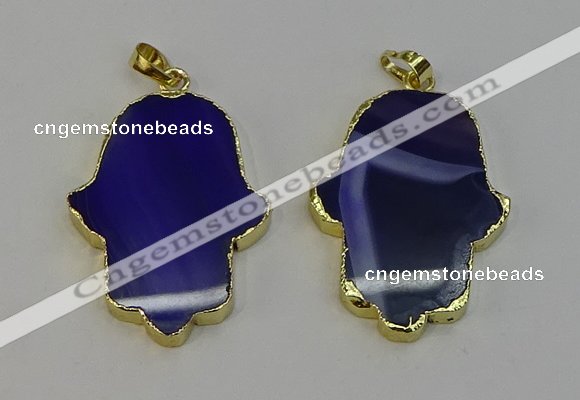 NGP6259 22*40mm - 25*45mm hamsahand agate gemstone pendants