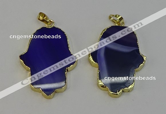 NGP6259 22*40mm - 25*45mm hamsahand agate gemstone pendants