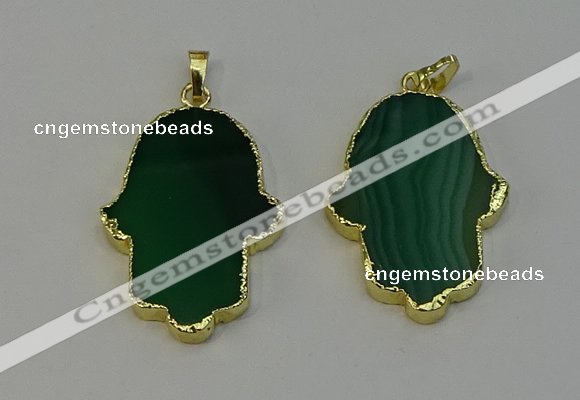 NGP6260 22*40mm - 25*45mm hamsahand agate gemstone pendants