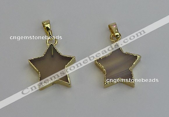 NGP6266 20mm star agate gemstone pendants wholesale