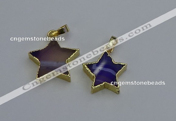 NGP6268 20mm star agate gemstone pendants wholesale