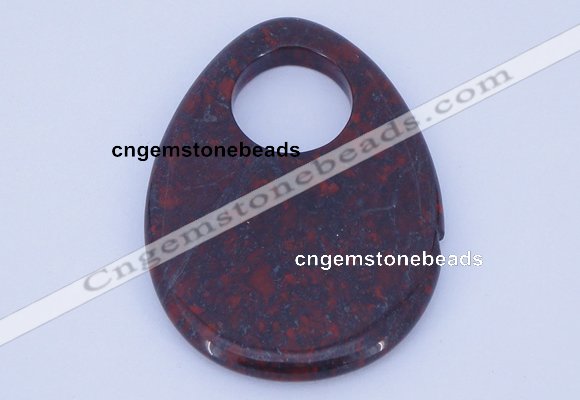 NGP627 5pcs 45*62mm flat teardrop brecciated jasper gemstone pendants