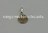 NGP6278 14mm flat round druzy agate gemstone pendants wholesale