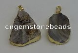 NGP6286 25*35mm - 35*45mm freeform druzy agate pendants