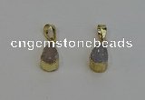 NGP6288 8*12mm teardrop druzy agate gemstone pendants wholesale